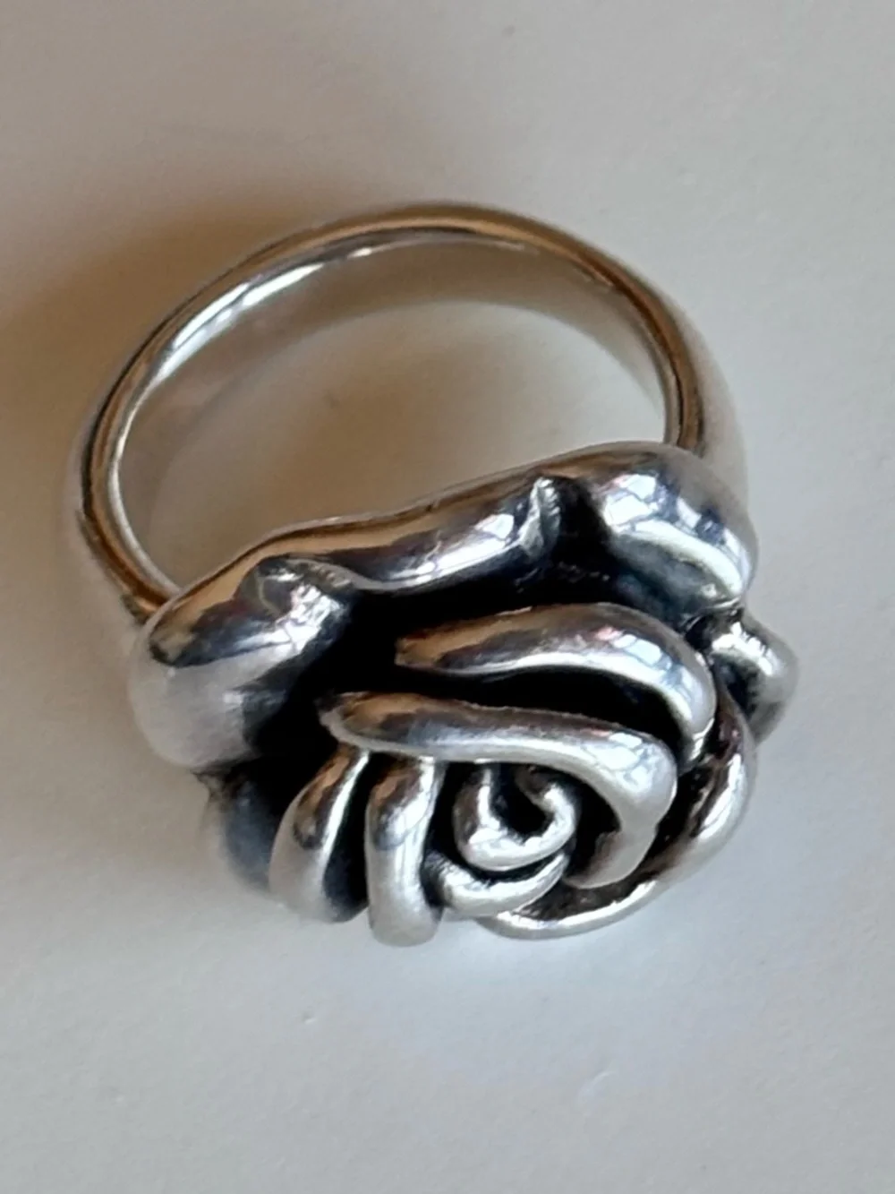 925 Sterling Silver Rose Ring – Vintage Floral Statement Ring